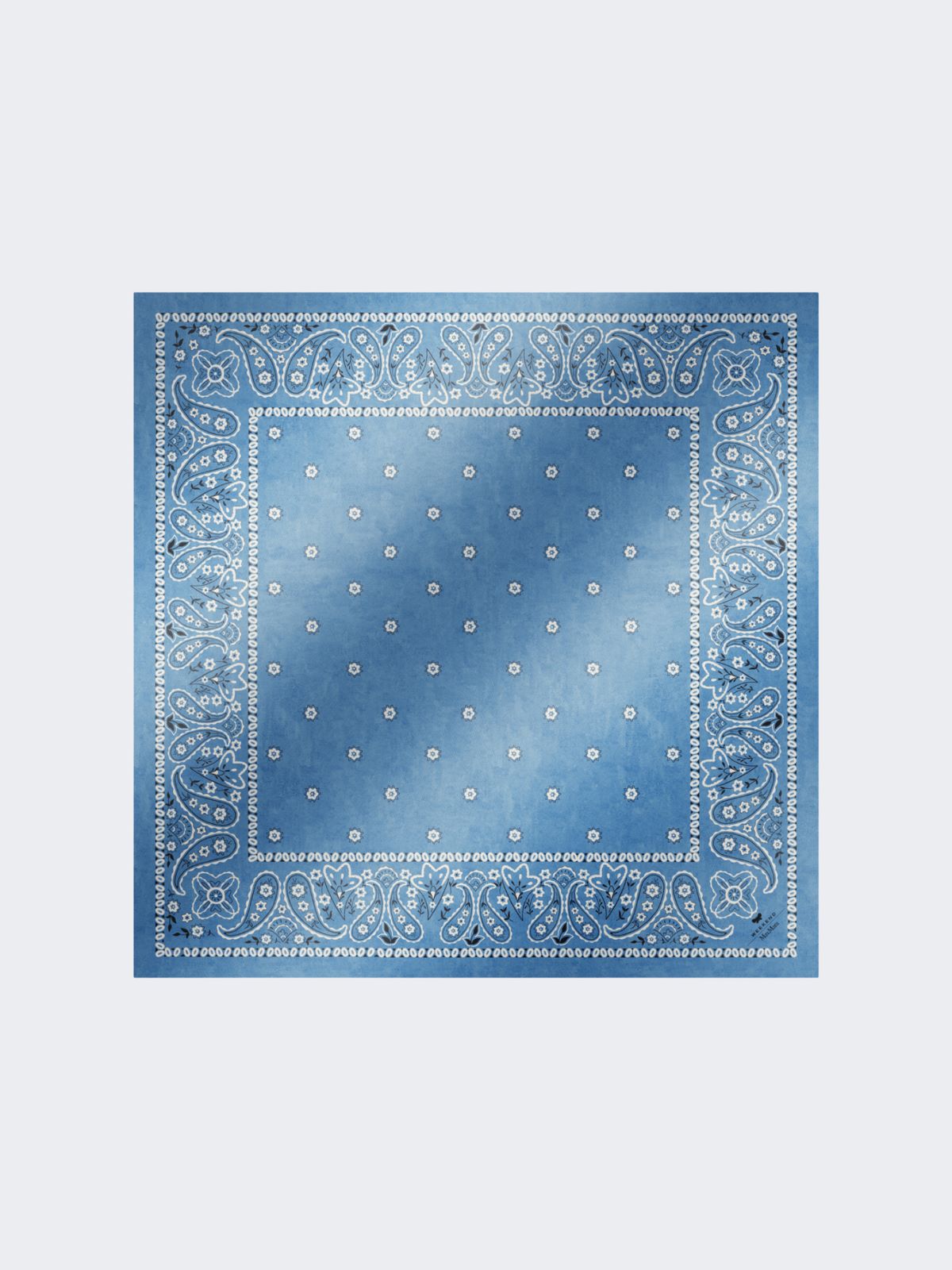 Bandanna print silk foulard - LIGHT BLUE