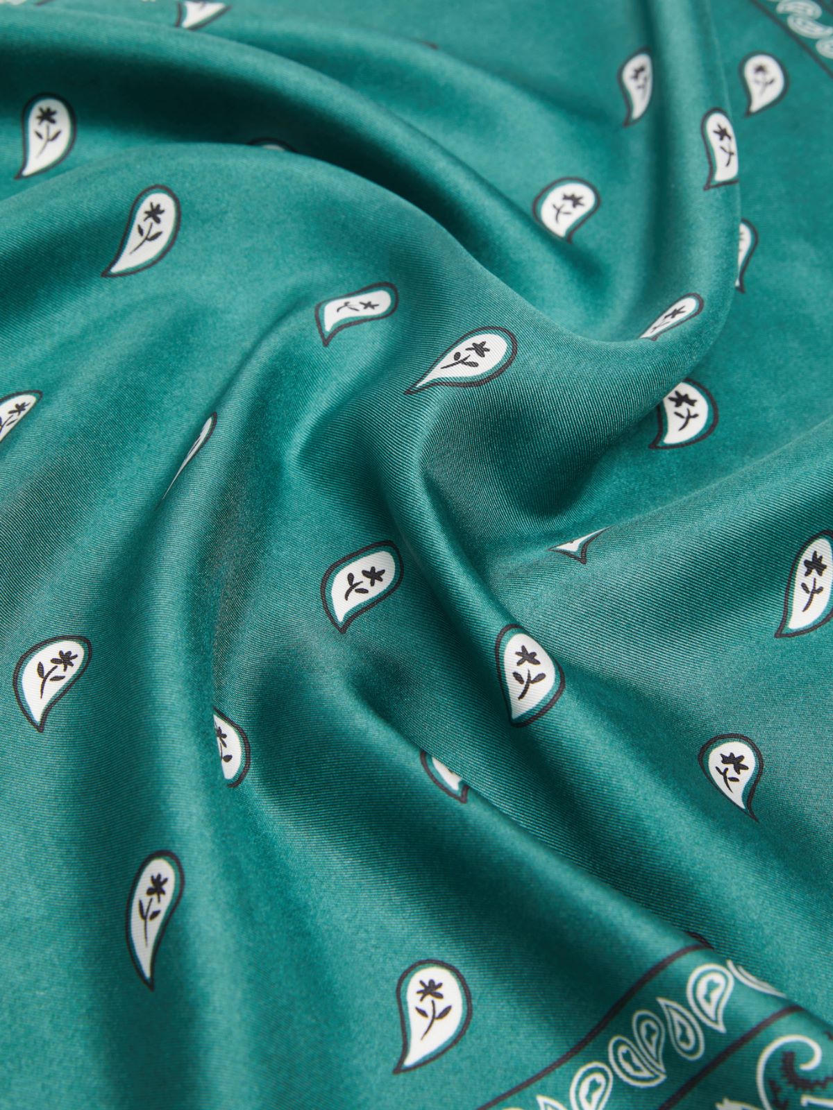 Bandanna print silk foulard - GREEN - 3