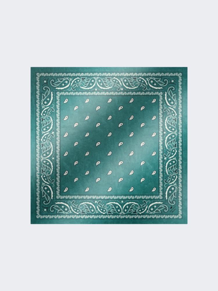 Bandanna print silk foulard - GREEN - 1