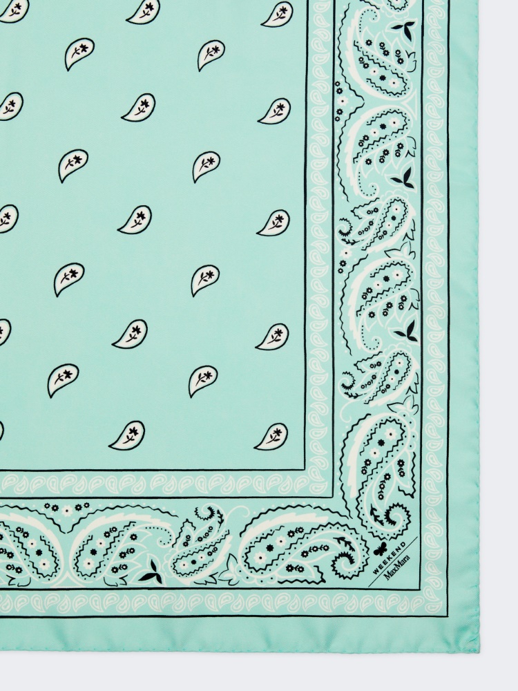 Bandanna print silk foulard - EMERALD - 2