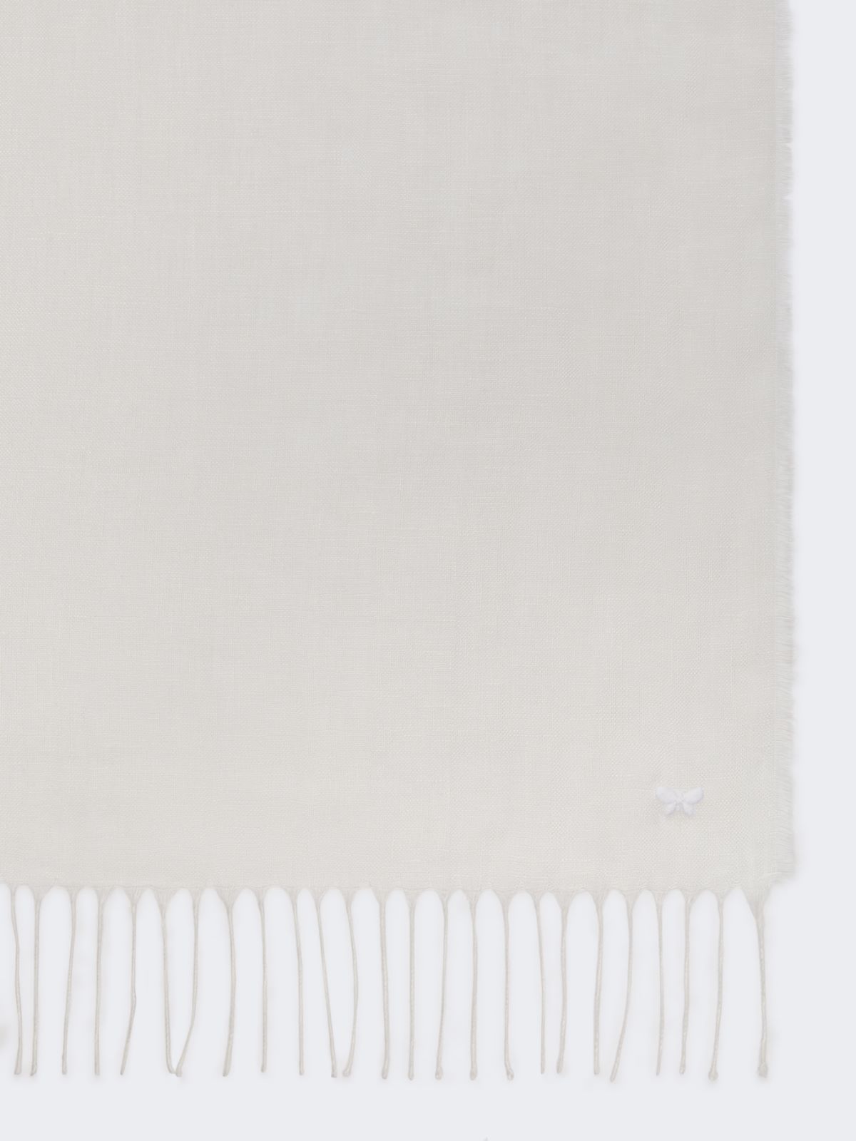 Linen stole with fringes - WHITE - Max Mara - 6