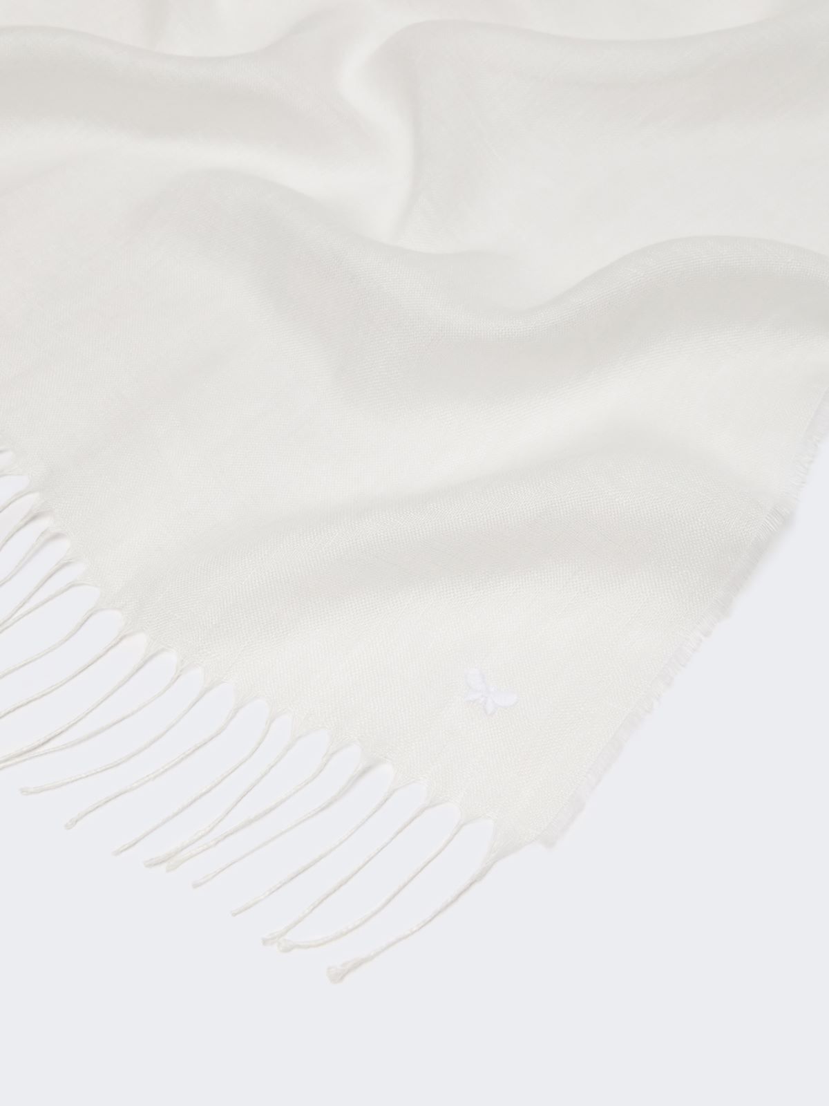 Linen stole with fringes - WHITE - Max Mara - 6