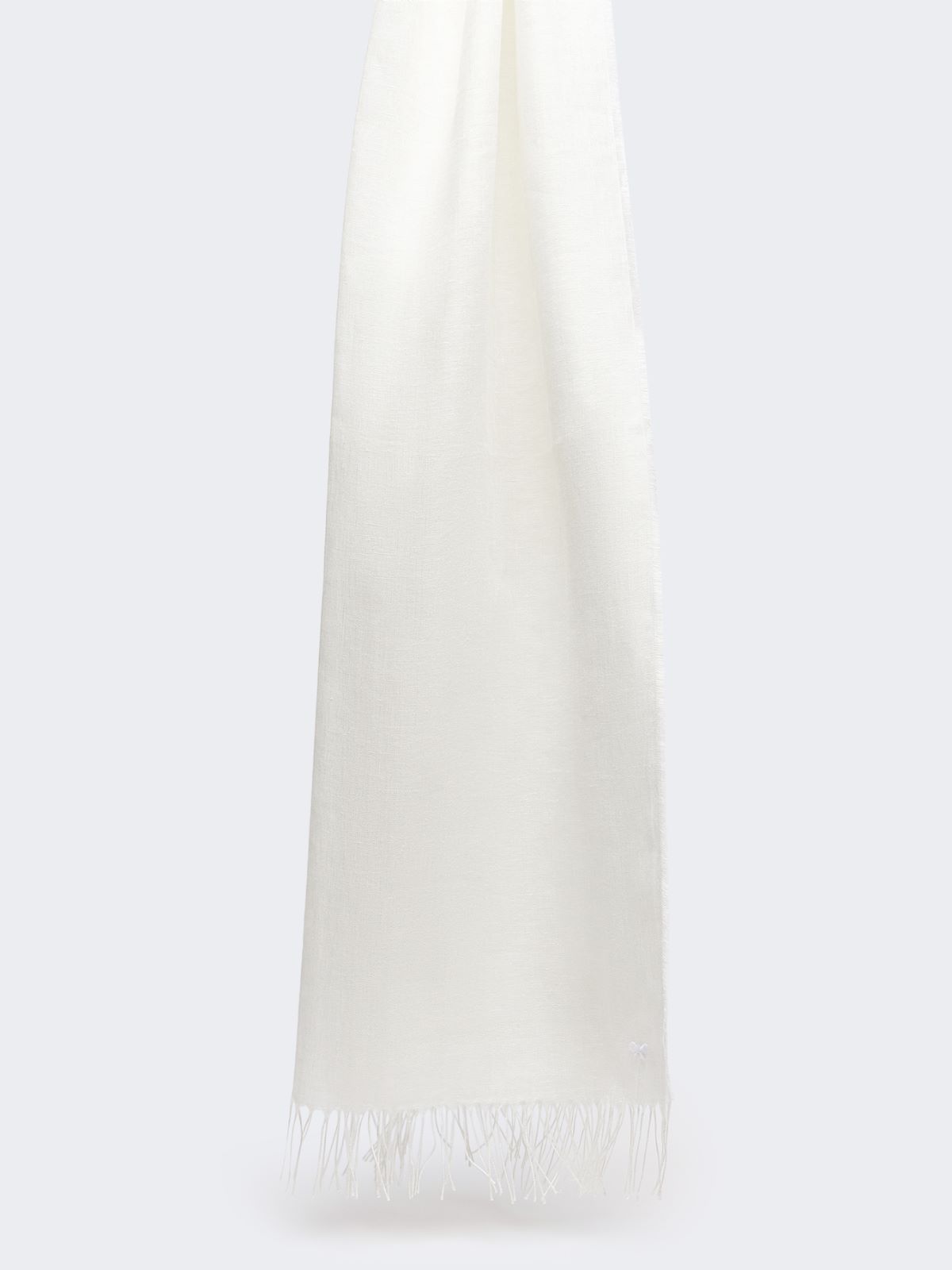 Linen stole with fringes - WHITE - Max Mara - 6