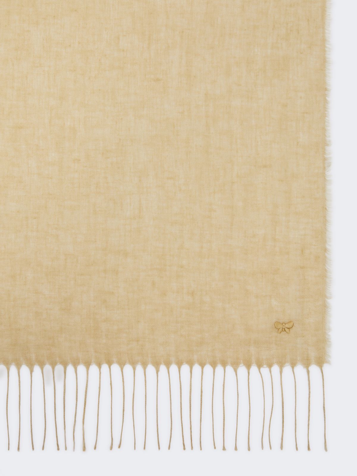 Linen stole with fringes - BEIGE - Max Mara - 9
