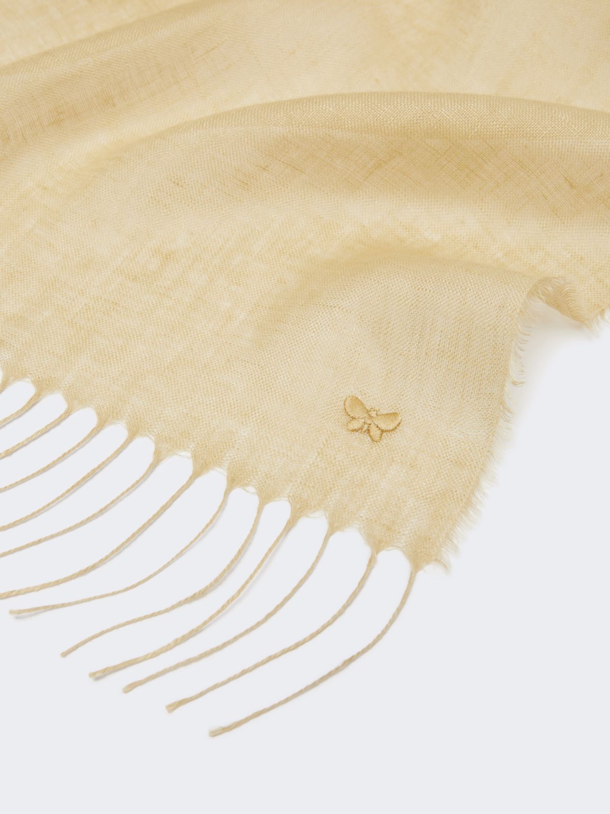 Linen stole with fringes - BEIGE - Max Mara - 9