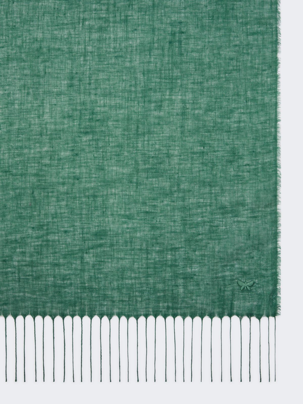 Linen stole with fringes - SAGE GREEN - Max Mara - 6