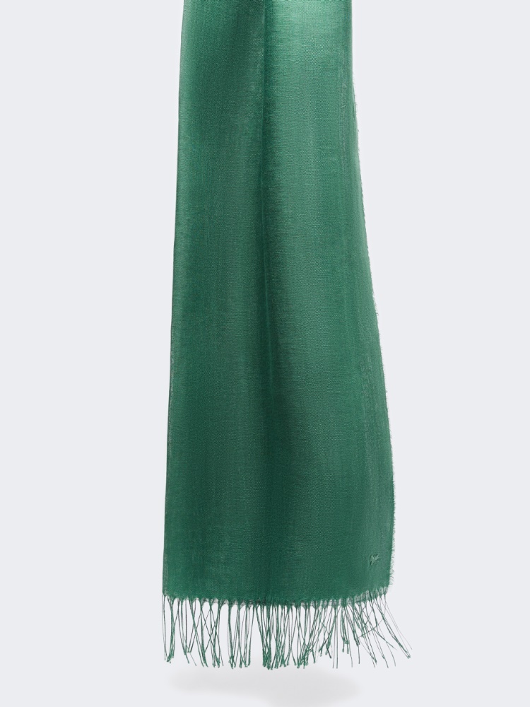 Linen stole with fringes - SAGE GREEN - Max Mara