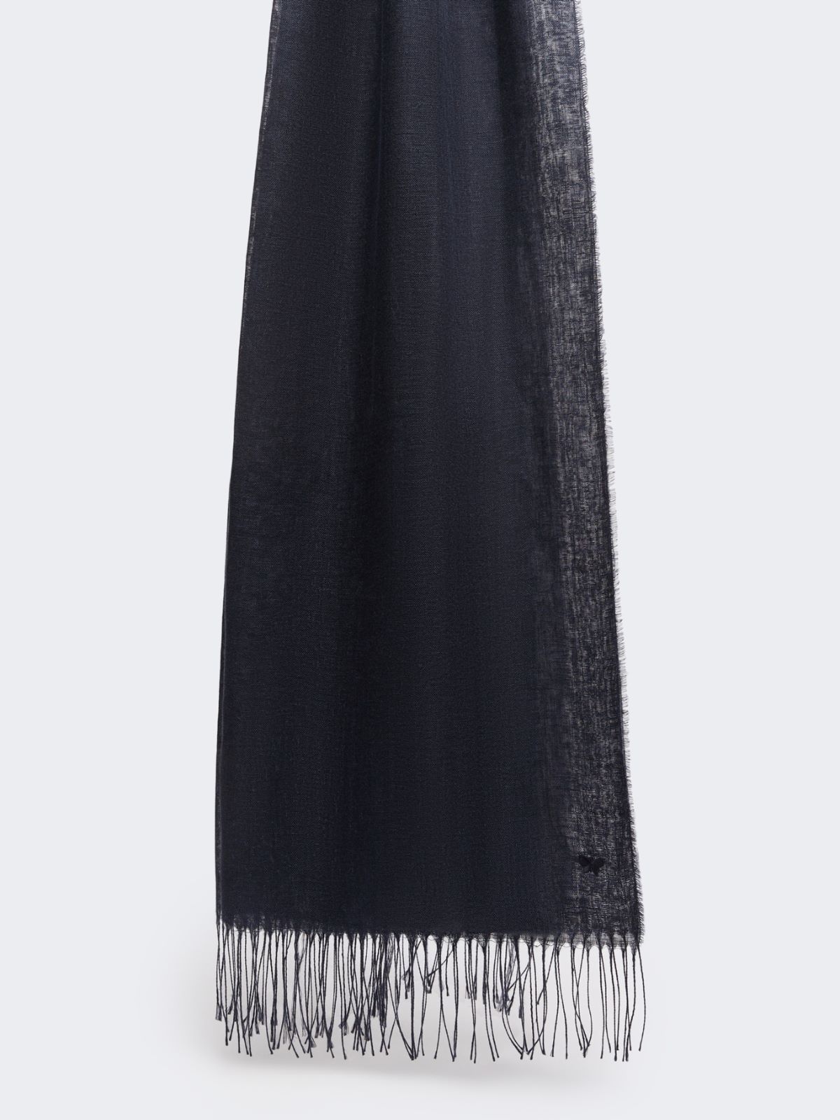 Linen stole with fringes - MIDNIGHTBLUE - Max Mara - 9