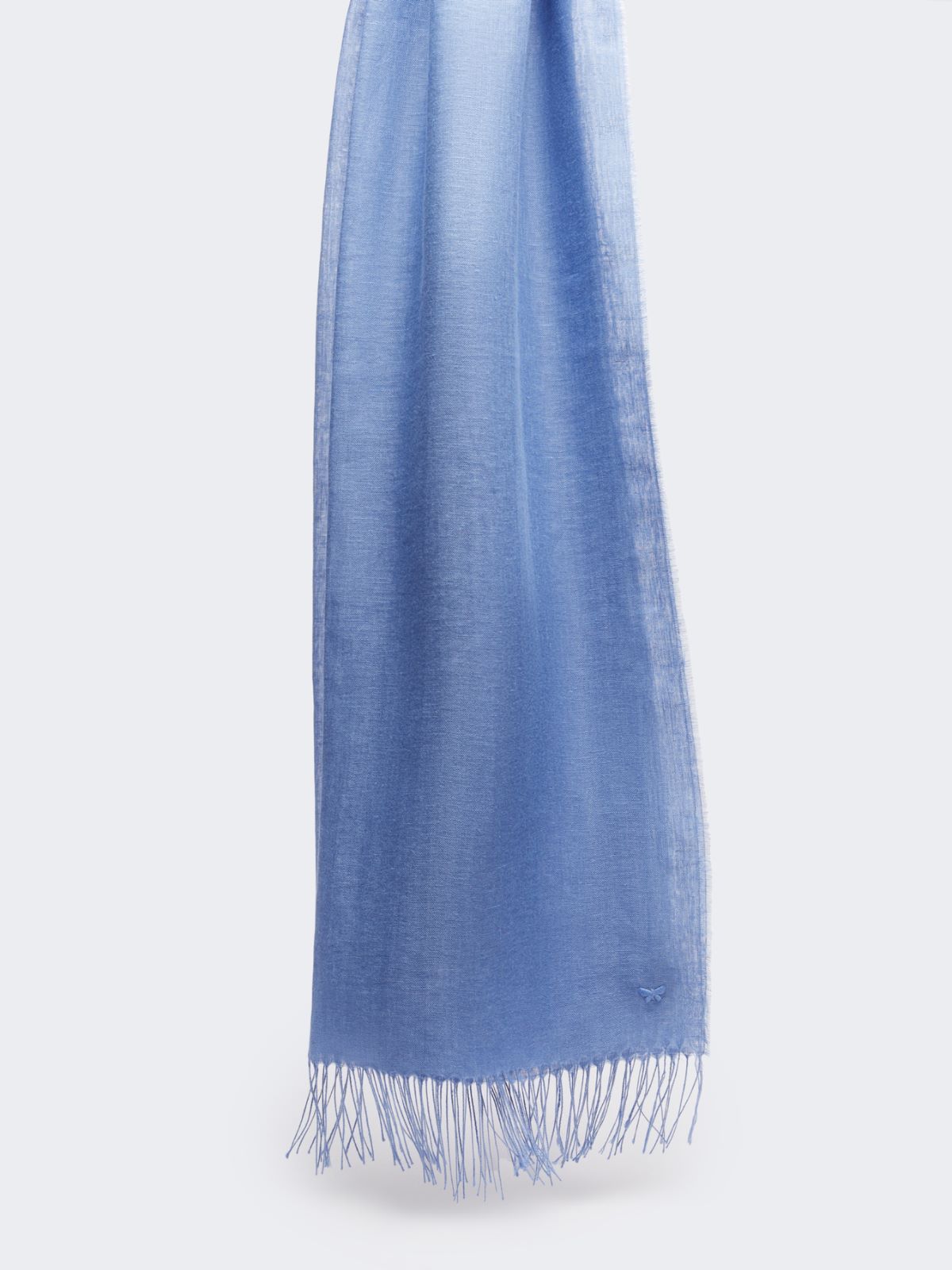 Linen stole with fringes - LIGHT BLUE - Max Mara - 6