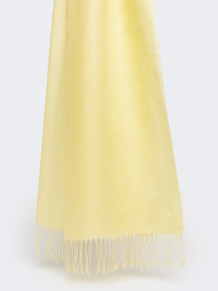 Linen stole with fringes - YELLOW - Max Mara