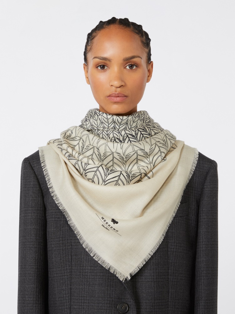 Wool and silk stole + DARK GREY - Max Mara