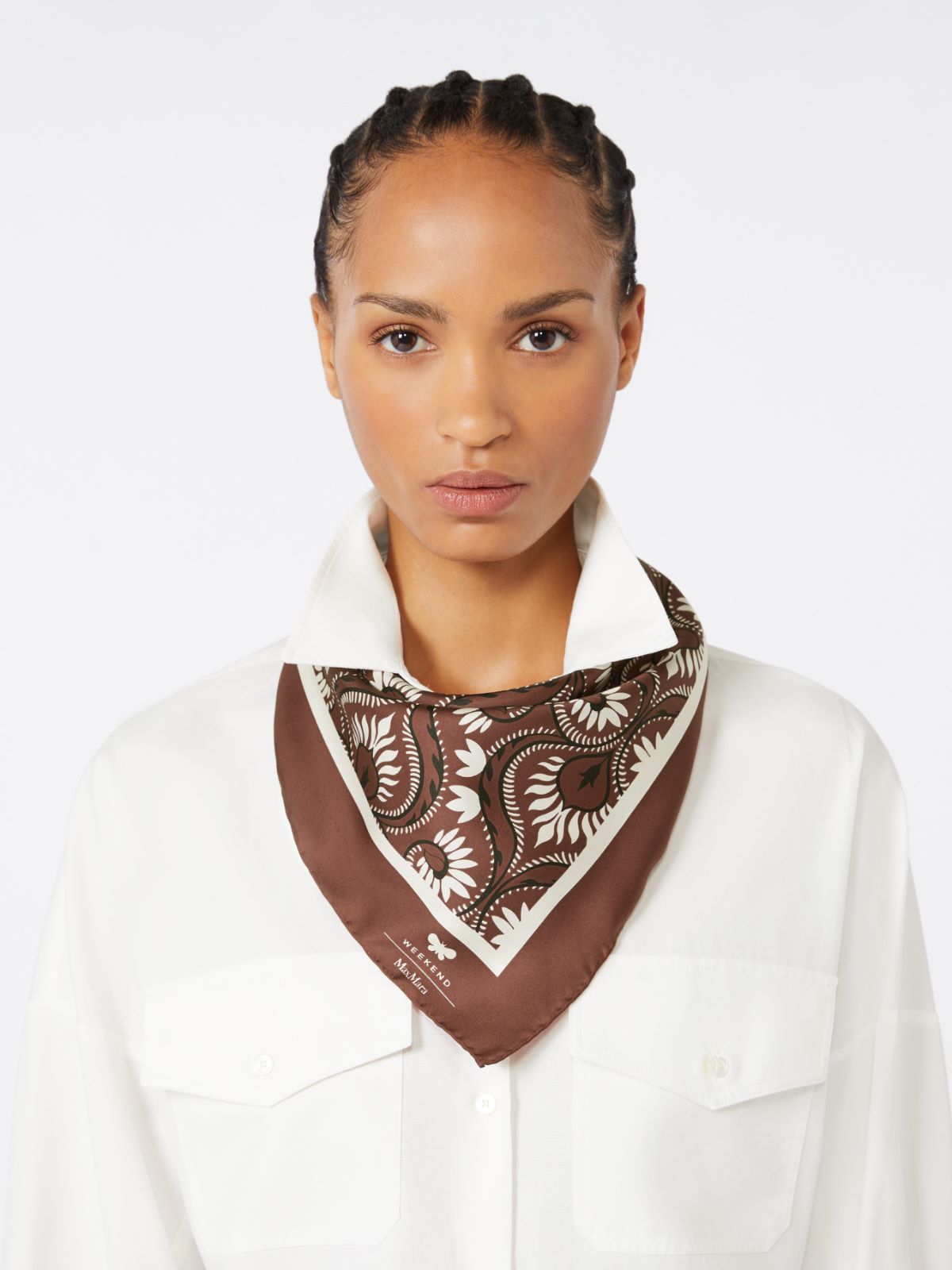 Printed silk yoke - CARAMEL - Max Mara