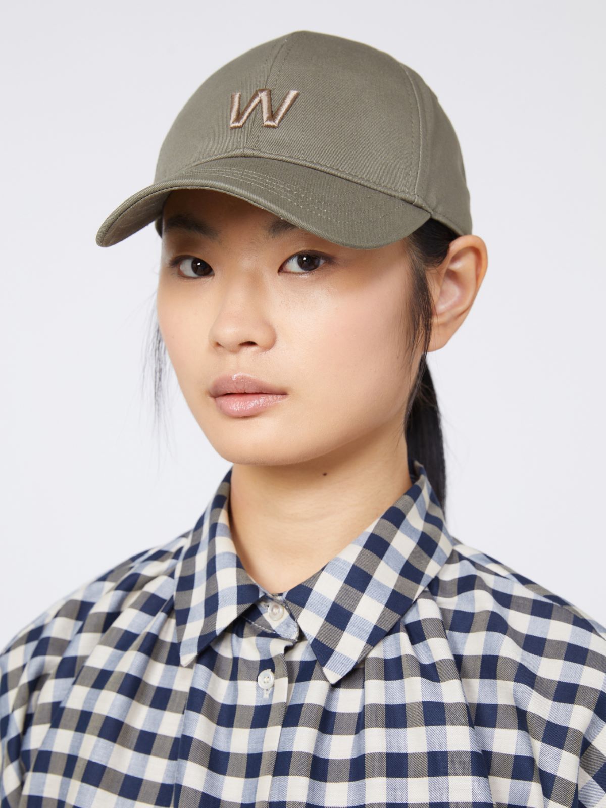 포자 코튼 볼캡 - OLIVE GREEN