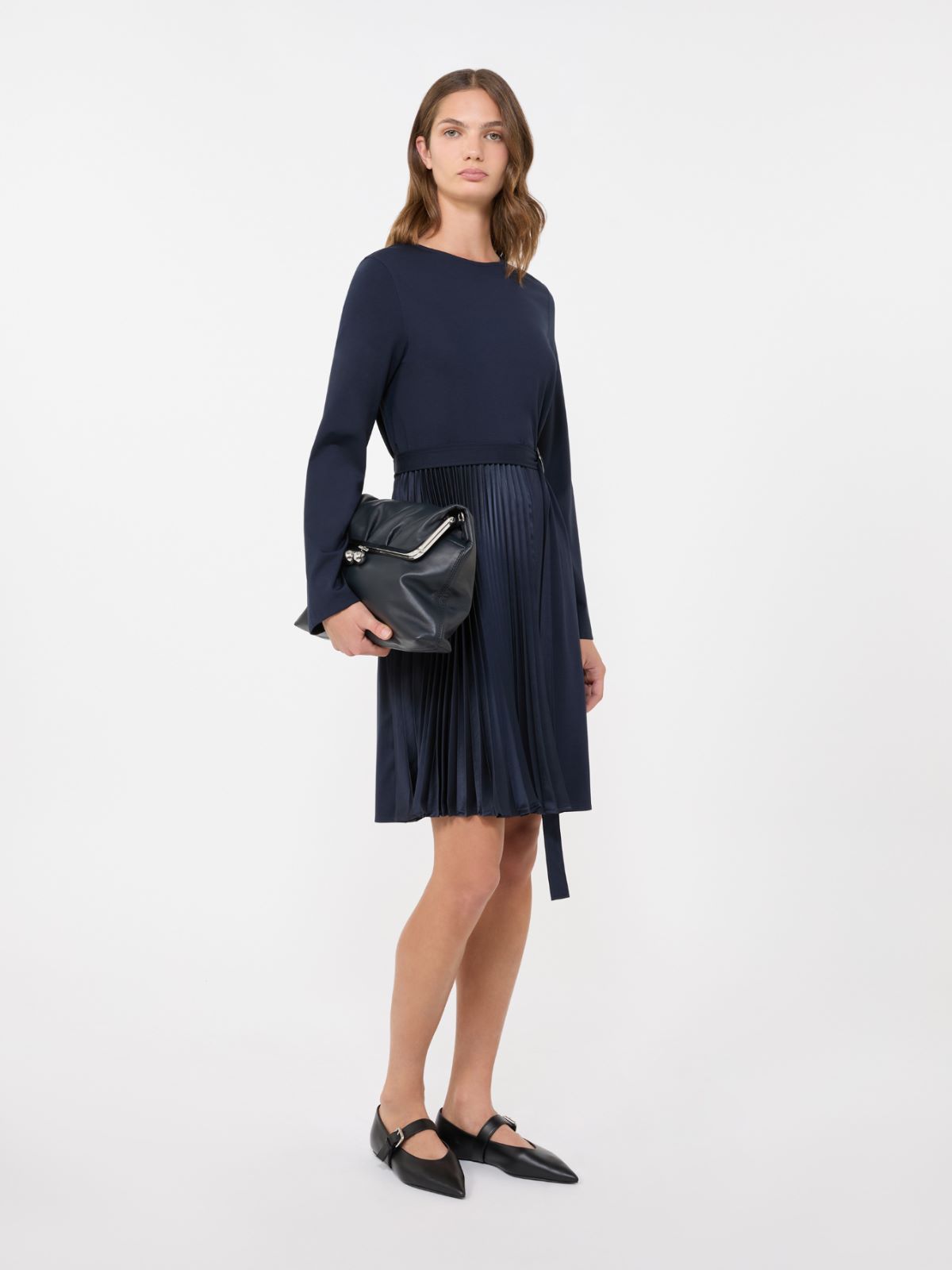 Milano-knit jersey dress - NAVY - Max Mara - 4