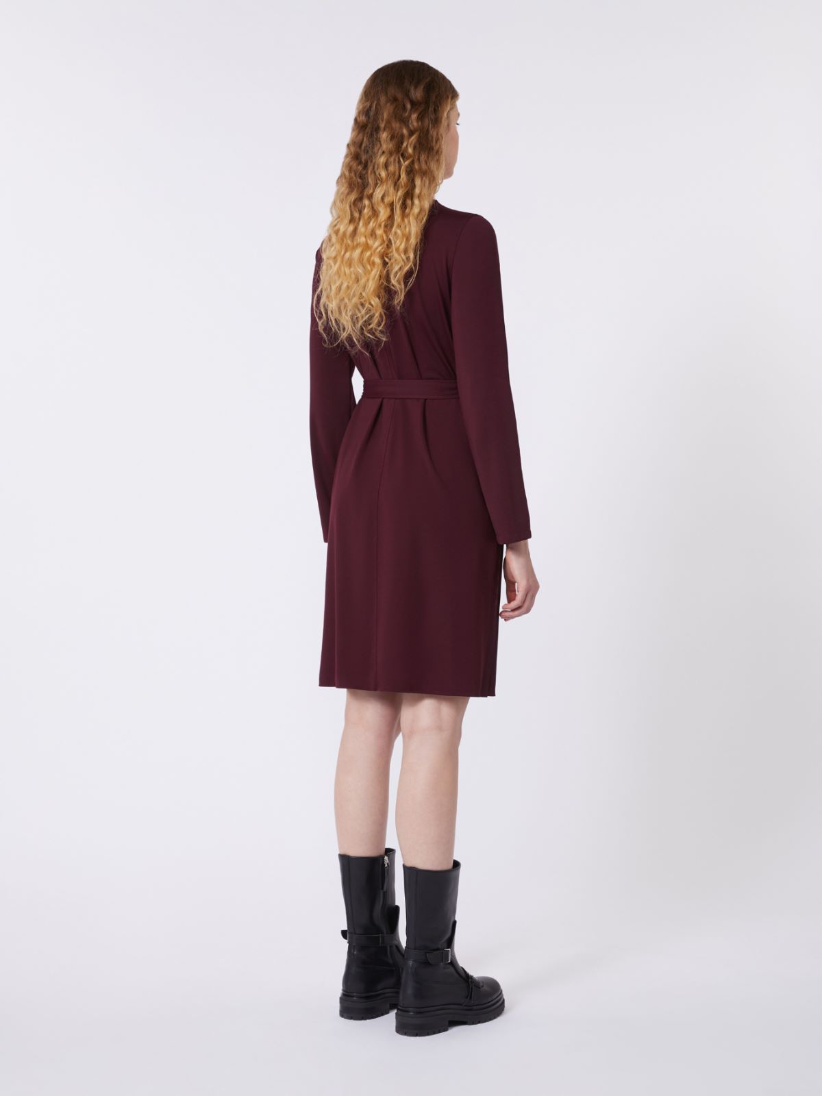 Milano-knit jersey dress - BORDEAUX - Max Mara - 4