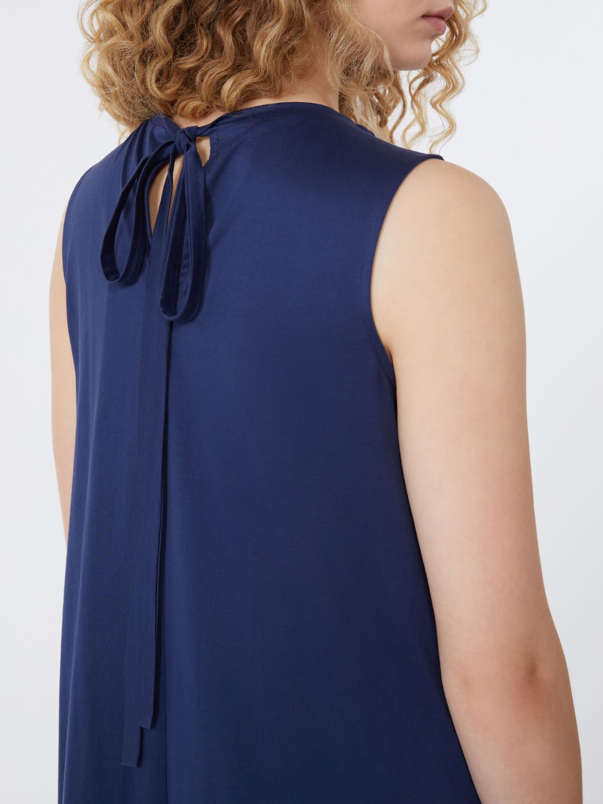 Abito fluido in jersey di cotone - BLU - Max Mara - 4