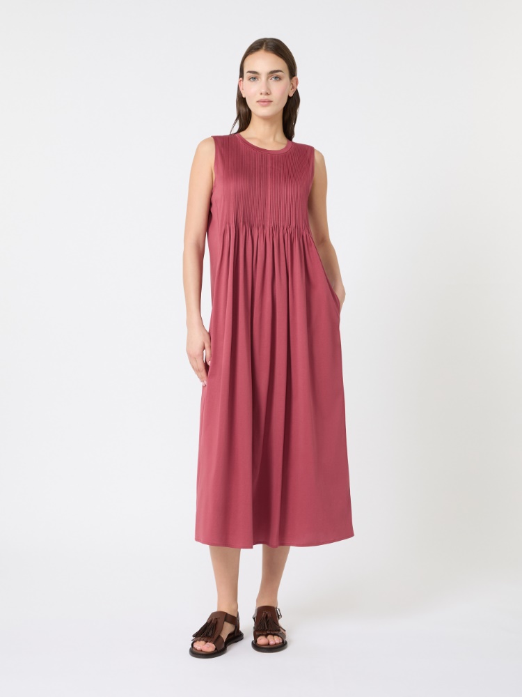 Cotton jersey fluid dress - CHERRY - Max Mara