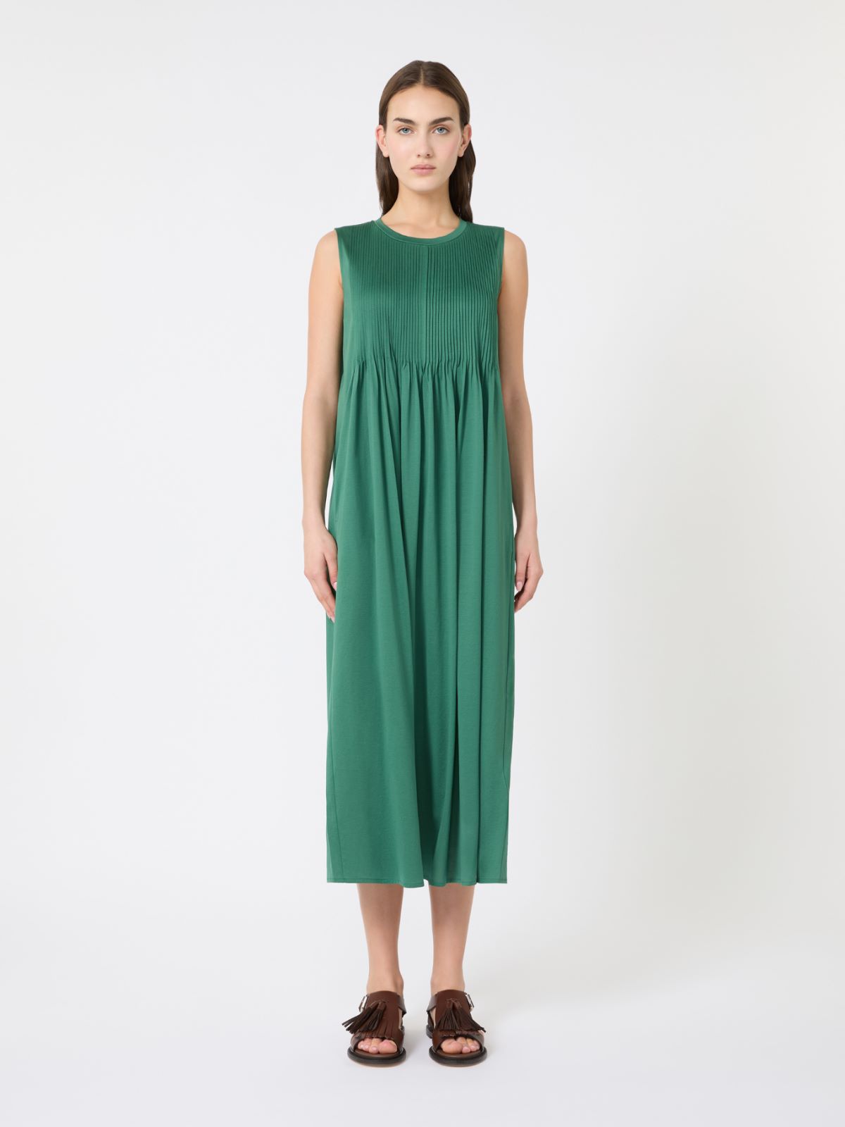 Cotton jersey fluid dress - GREEN - Max Mara - 2