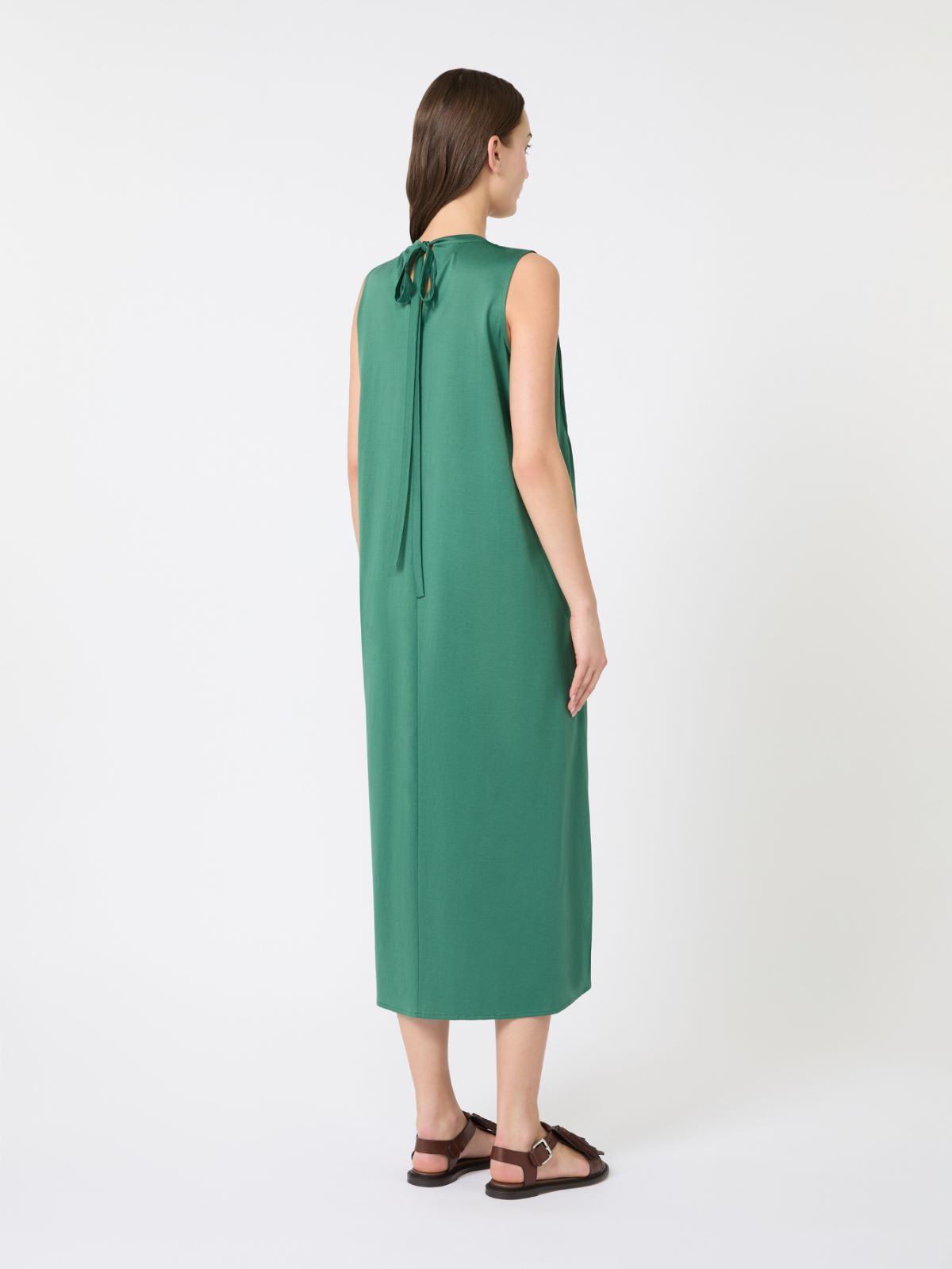 Cotton jersey fluid dress - GREEN - Max Mara - 3