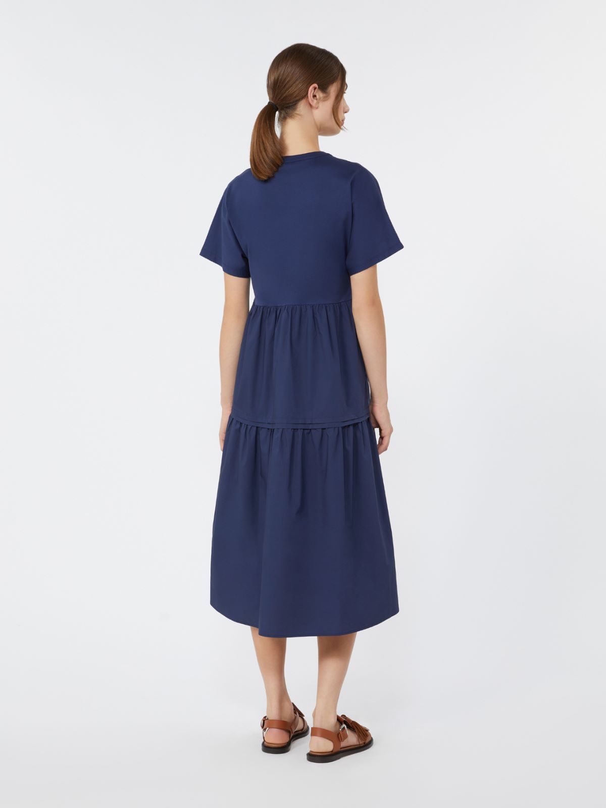 Cotton jersey flounce dress - NAVY - Max Mara - 3