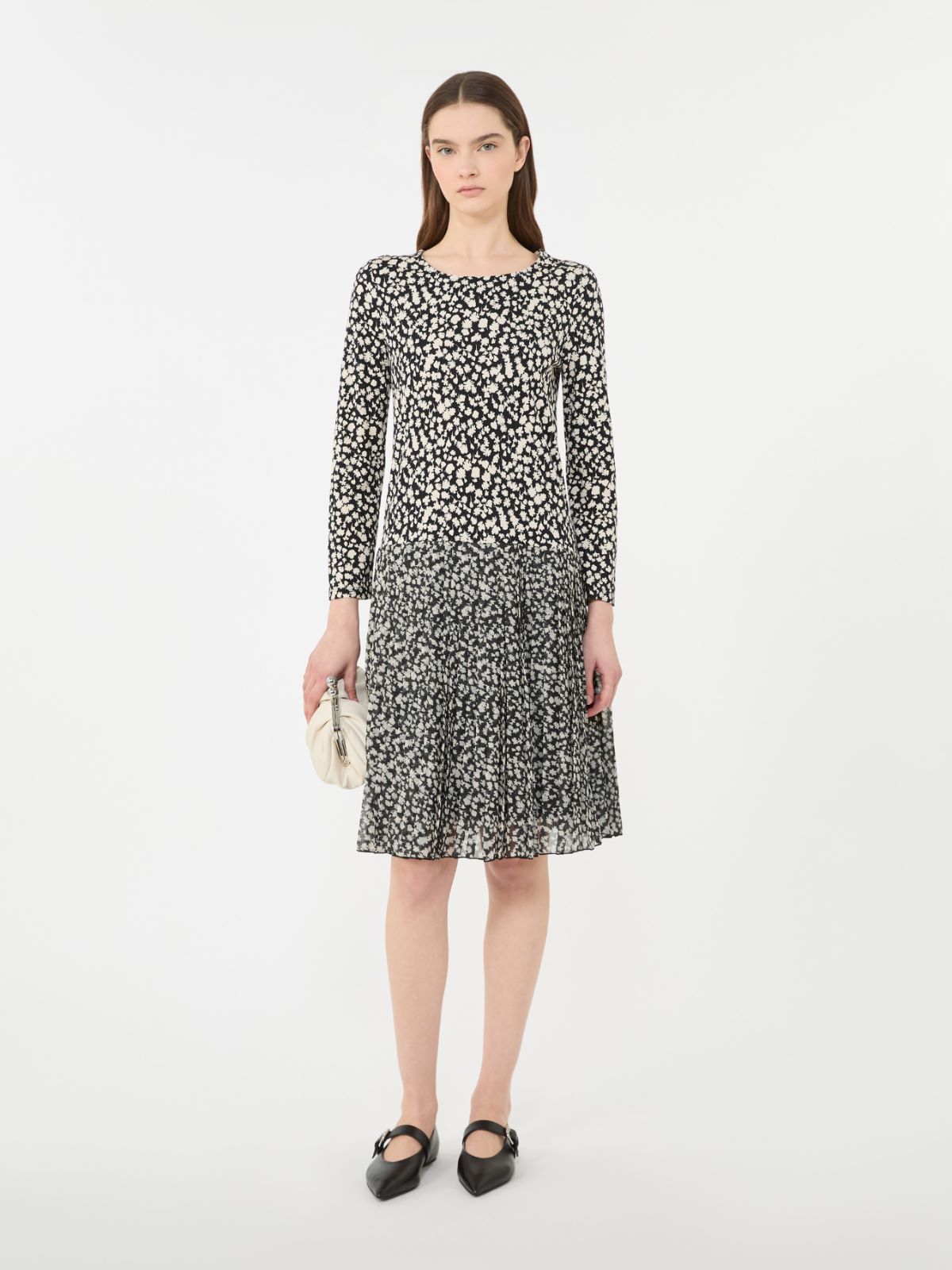 [サティラ] ビスコース ジャージー ドレス - BLACK