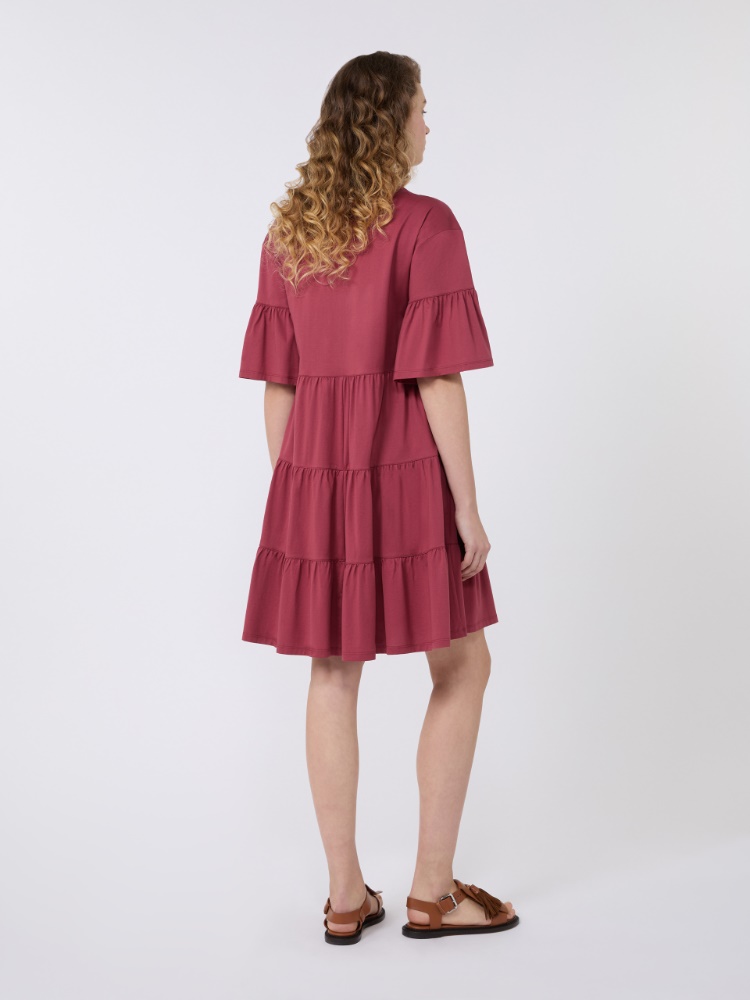 Cotton jersey kaftan dress - CHERRY - 3