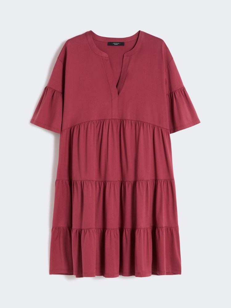 Robe kaftan en jersey de coton - CERISE