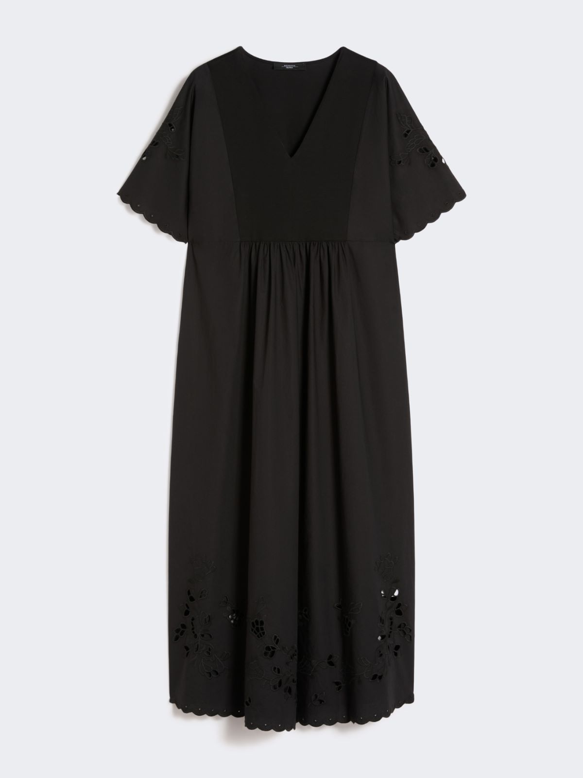 Cotton poplin and jersey dress - BLACK - 5