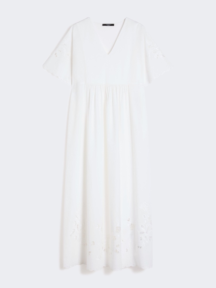 Cotton poplin and jersey dress - WHITE