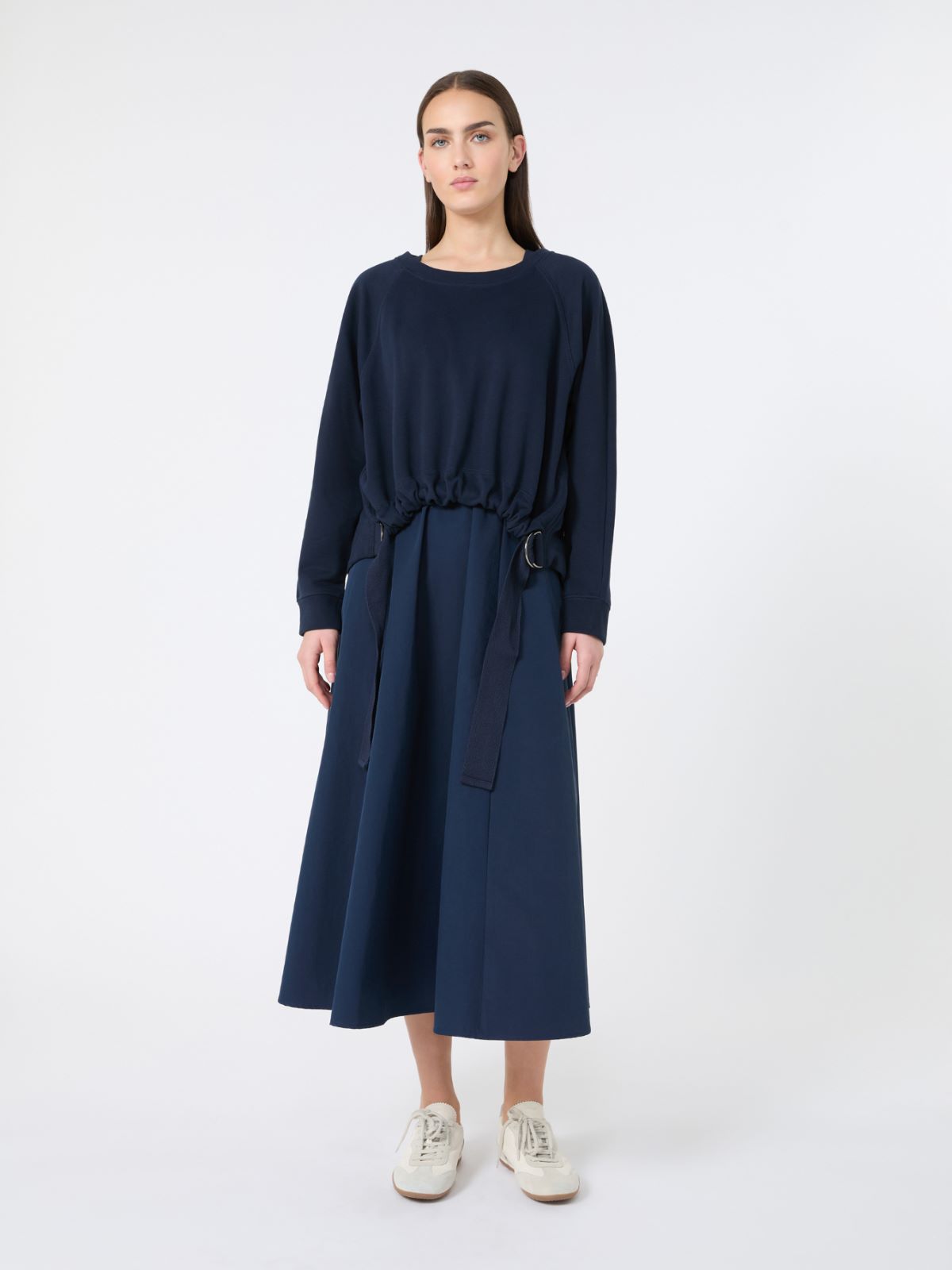 [デスティーノ] テクニカル ファブリック コットン ドレス - NAVY - Max Mara - 2