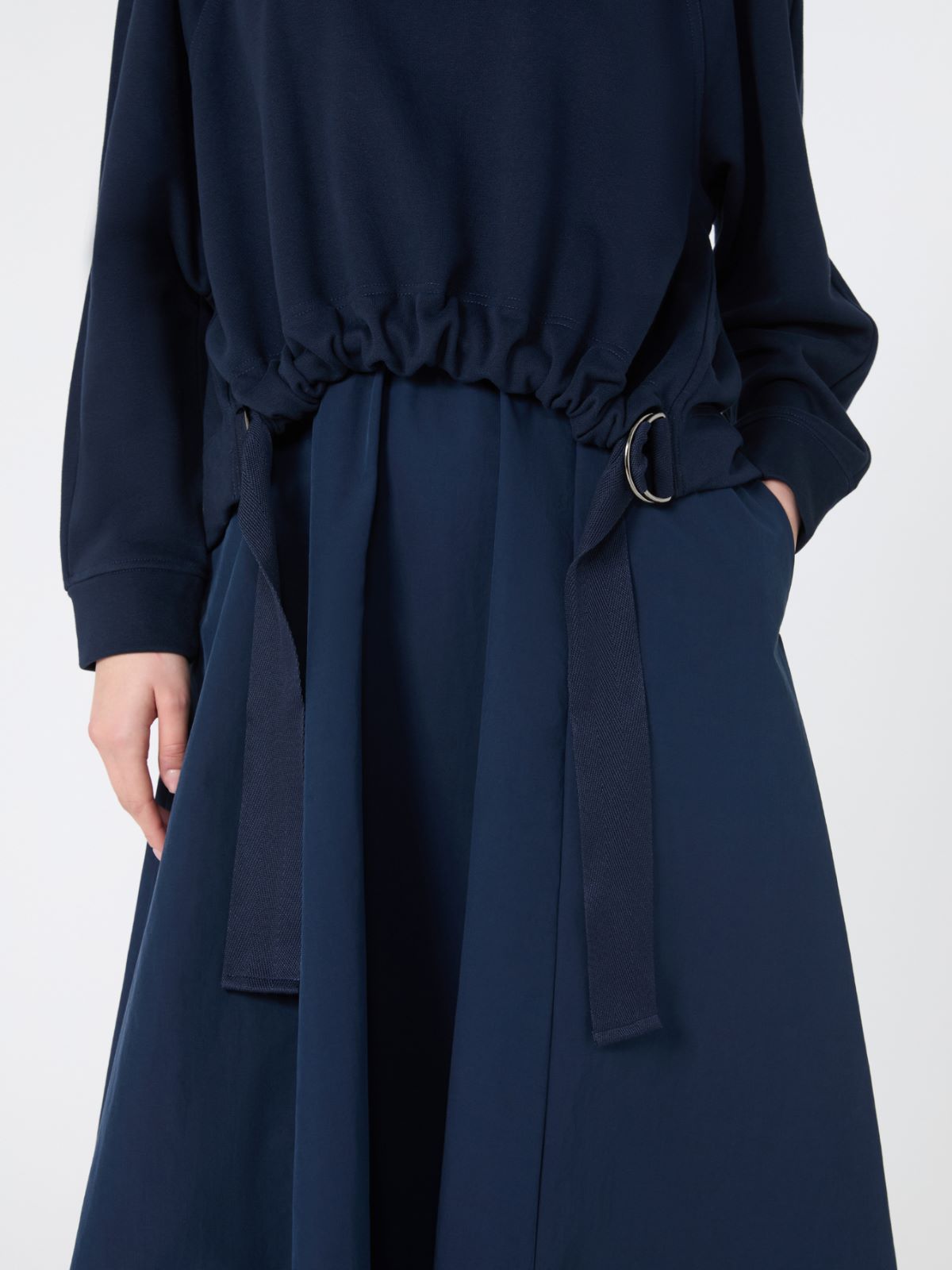 [デスティーノ] テクニカル ファブリック コットン ドレス - NAVY - Max Mara - 5