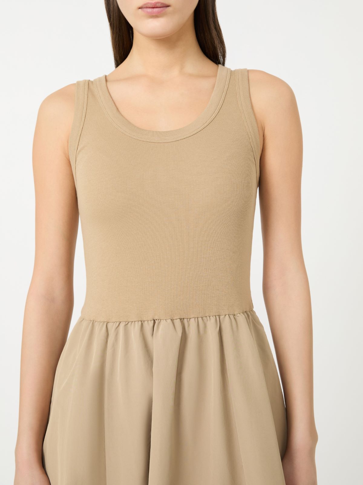 Technical fabric and cotton dress - HAZELNUT BROWN - Max Mara - 4
