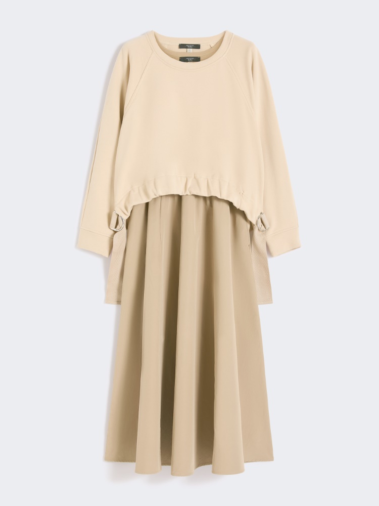Technical fabric and cotton dress - HAZELNUT BROWN - Max Mara