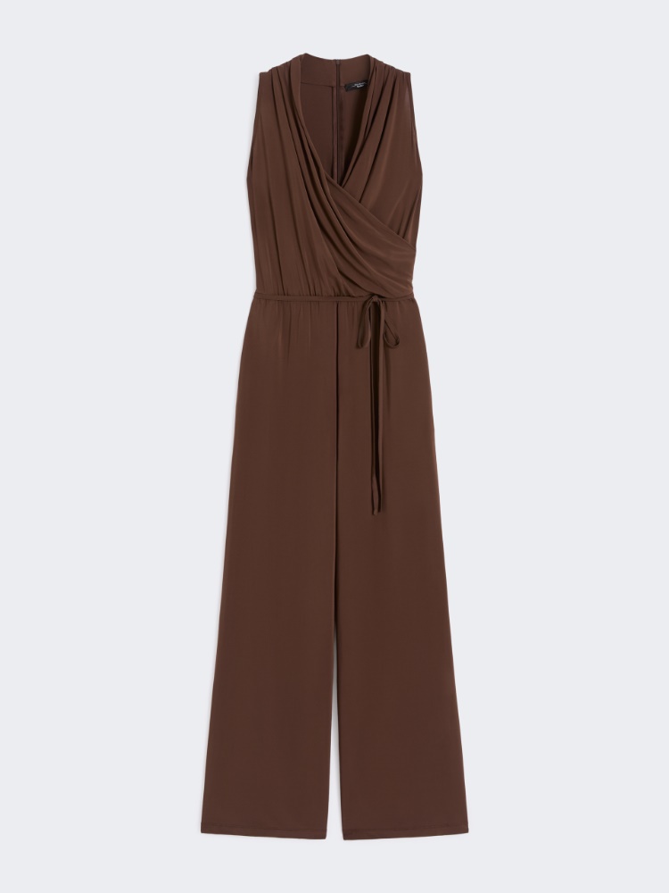 Viscose jersey jumpsuit - CHOCOLATE - 5