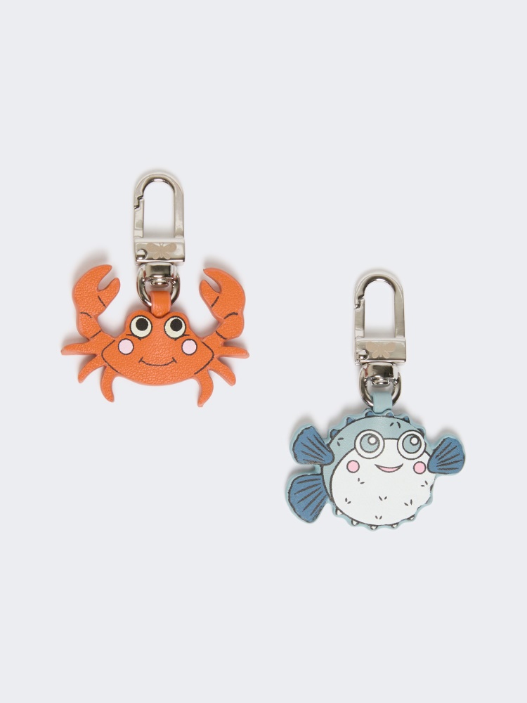 [スカトラ] カーフ レザー キーリング セット - ORANGE - 1