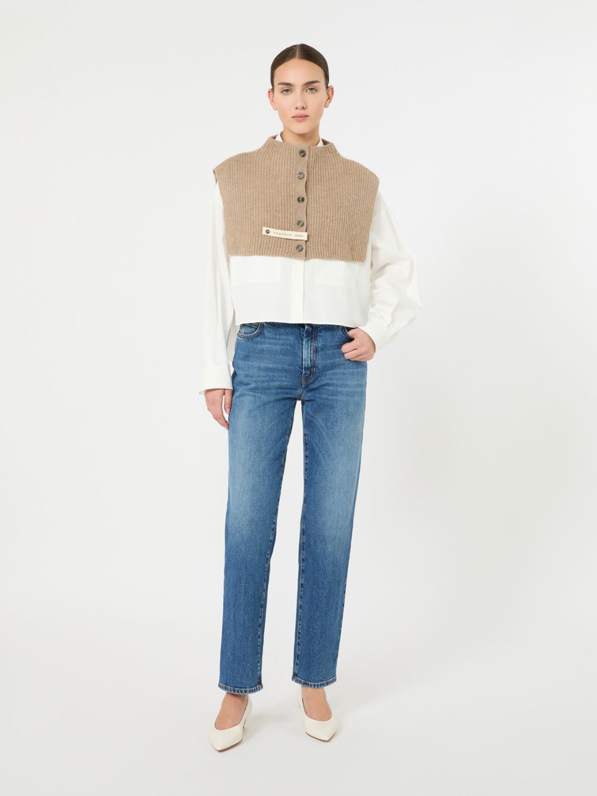 Cashmere knit collar - BEIGE SHADED - Max Mara - 10