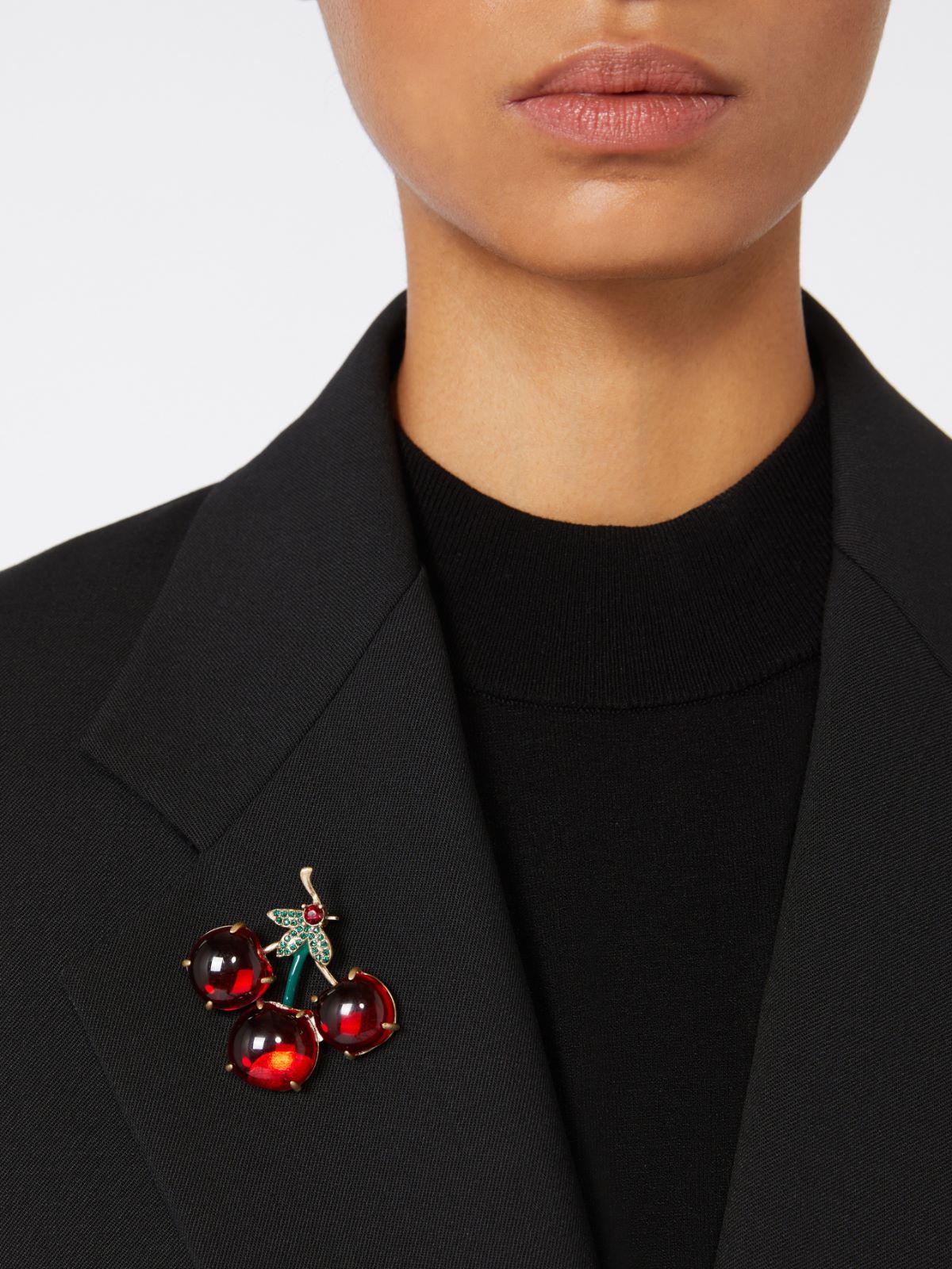 Resin and glass brooch - RED - Max Mara