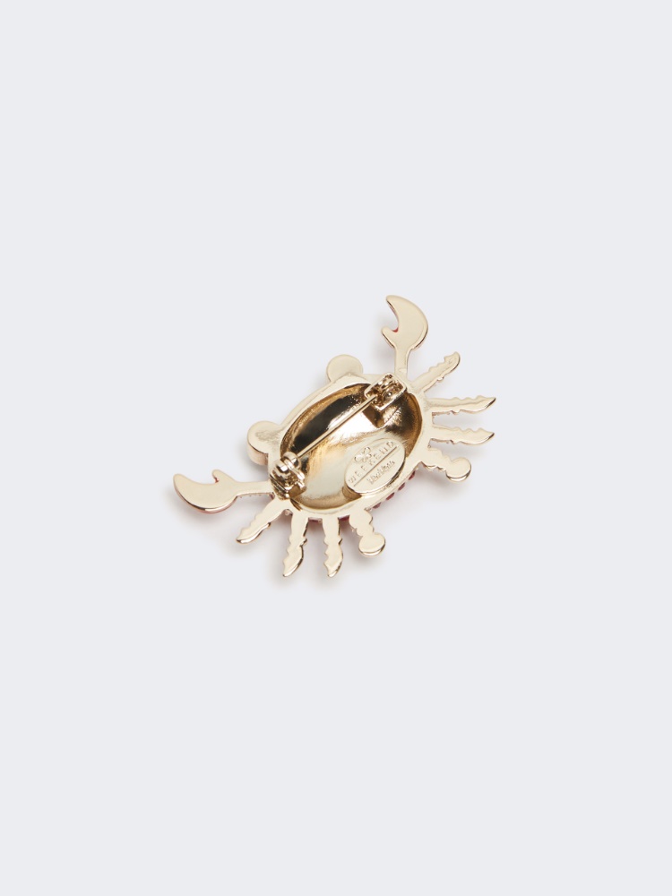 Metal brooch with rhinestones - RED - Max Mara - 2