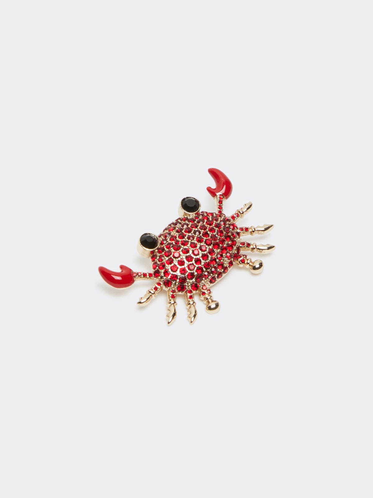 Metal brooch with rhinestones - RED - Max Mara - 2
