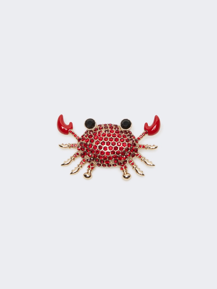 Metal brooch with rhinestones - RED - Max Mara