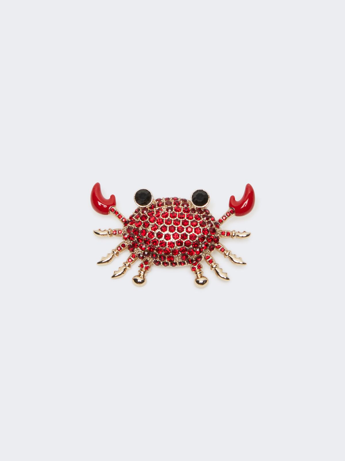Metal brooch with rhinestones - RED - Max Mara