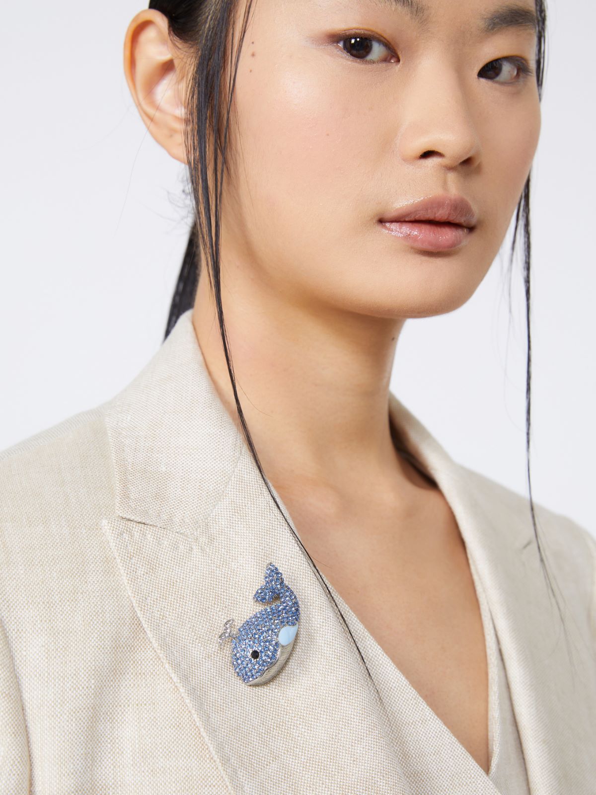 [ヴァンパータ] ラインストーン ブローチ - LIGHT BLUE - 3