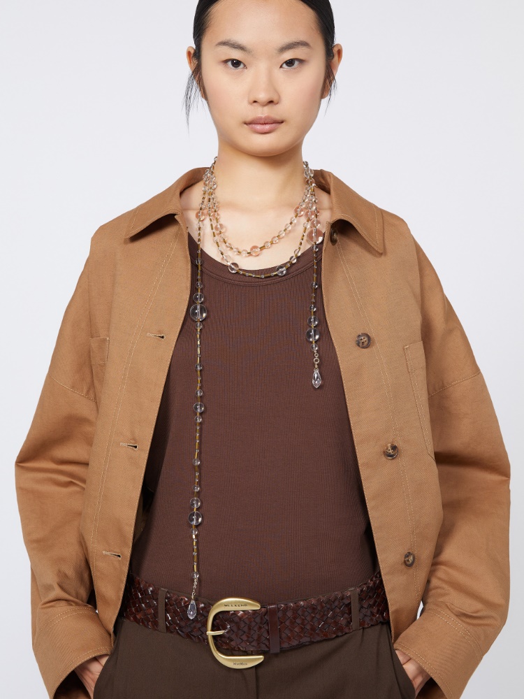 Multi-strand metal and glass necklace + OPTICAL WHITE - Max Mara