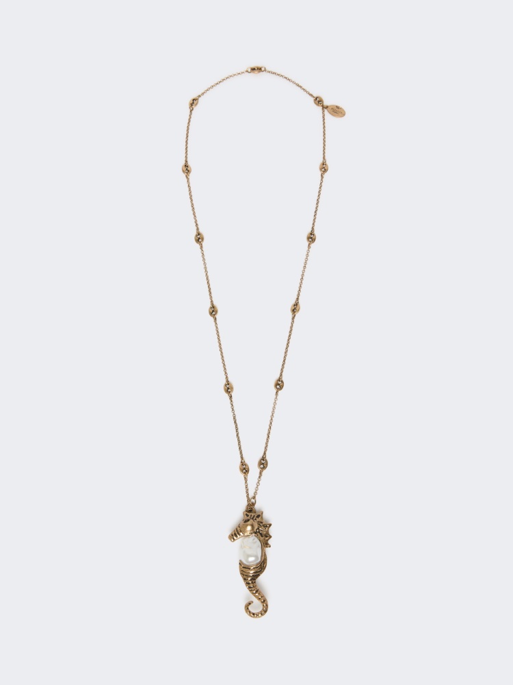 Metallic necklace with pin pendant - GOLD - Max Mara - 1