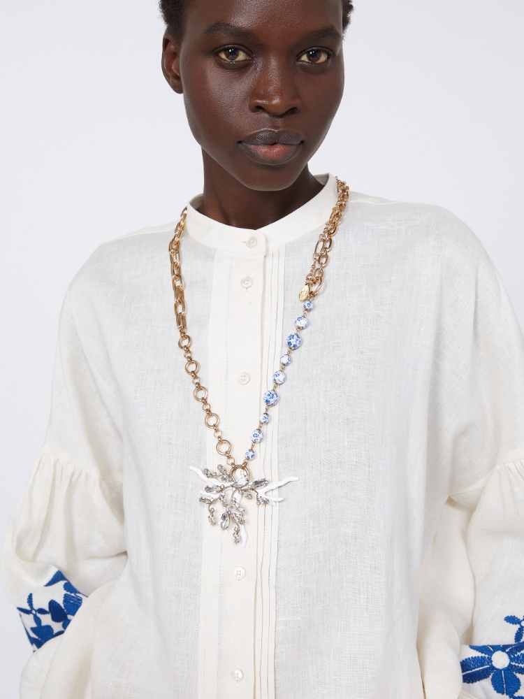 Metallic and ceramic chain necklace - GOLD - Max Mara