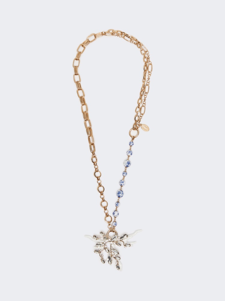 Metallic and ceramic chain necklace - GOLD - Max Mara
