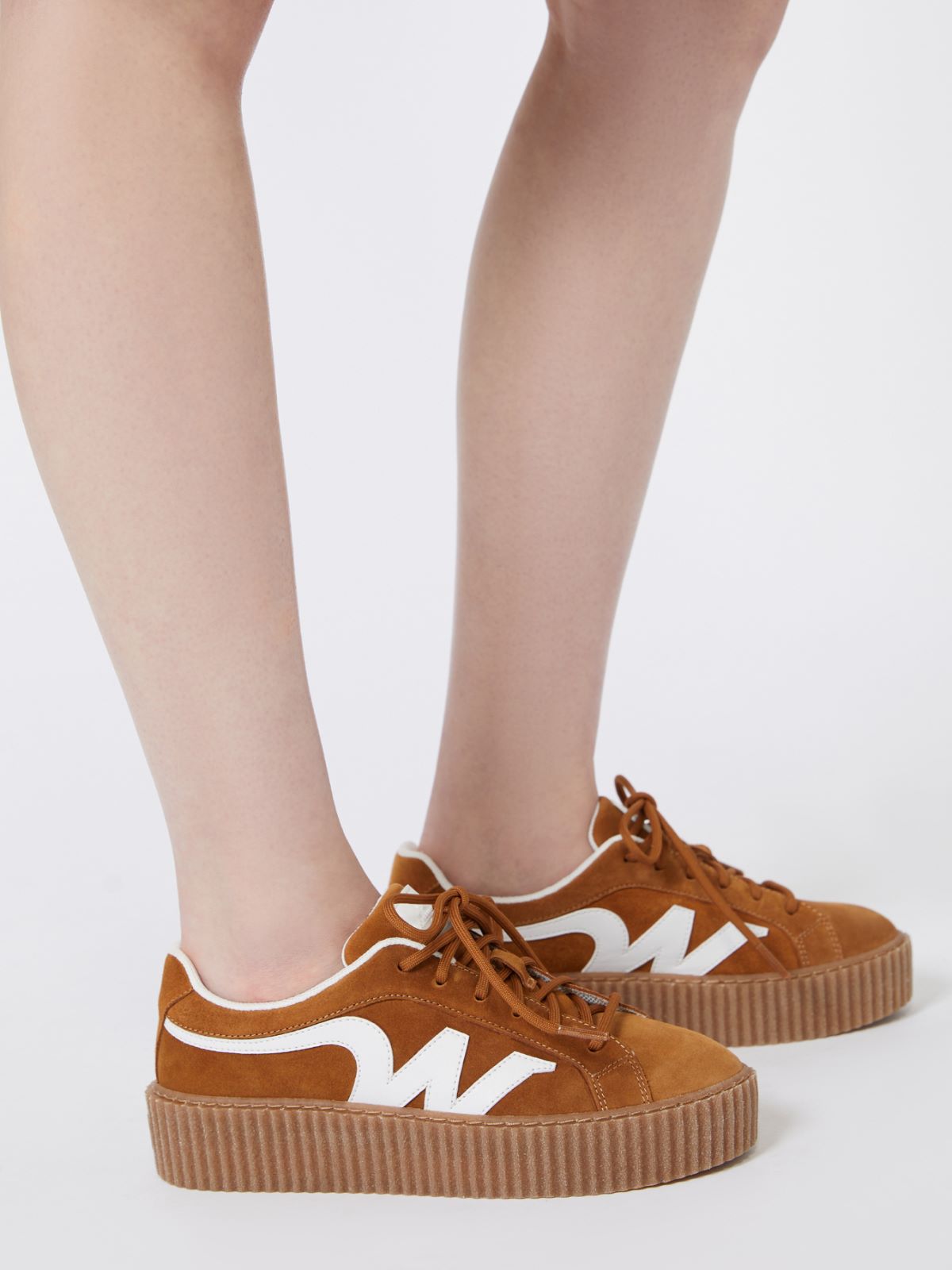 아질레 레더 스니커즈 + RED BROWN - Max Mara