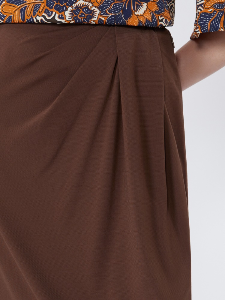 [ラッポレ] リヨセル ビスコース ジャージー スカート - CHOCOLATE - 4