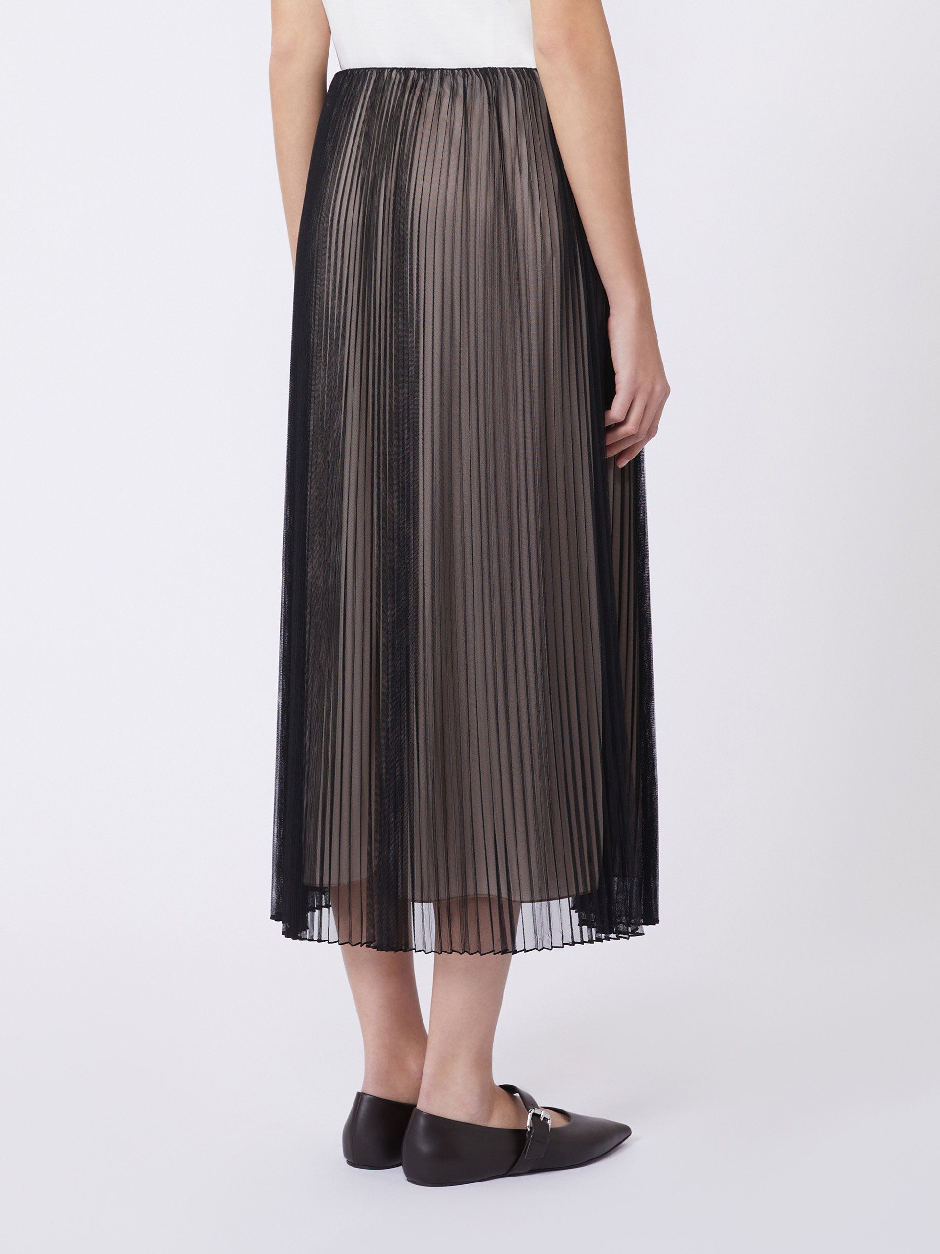 Plissé-pleated tulle skirt - BLACK - Max Mara - 3