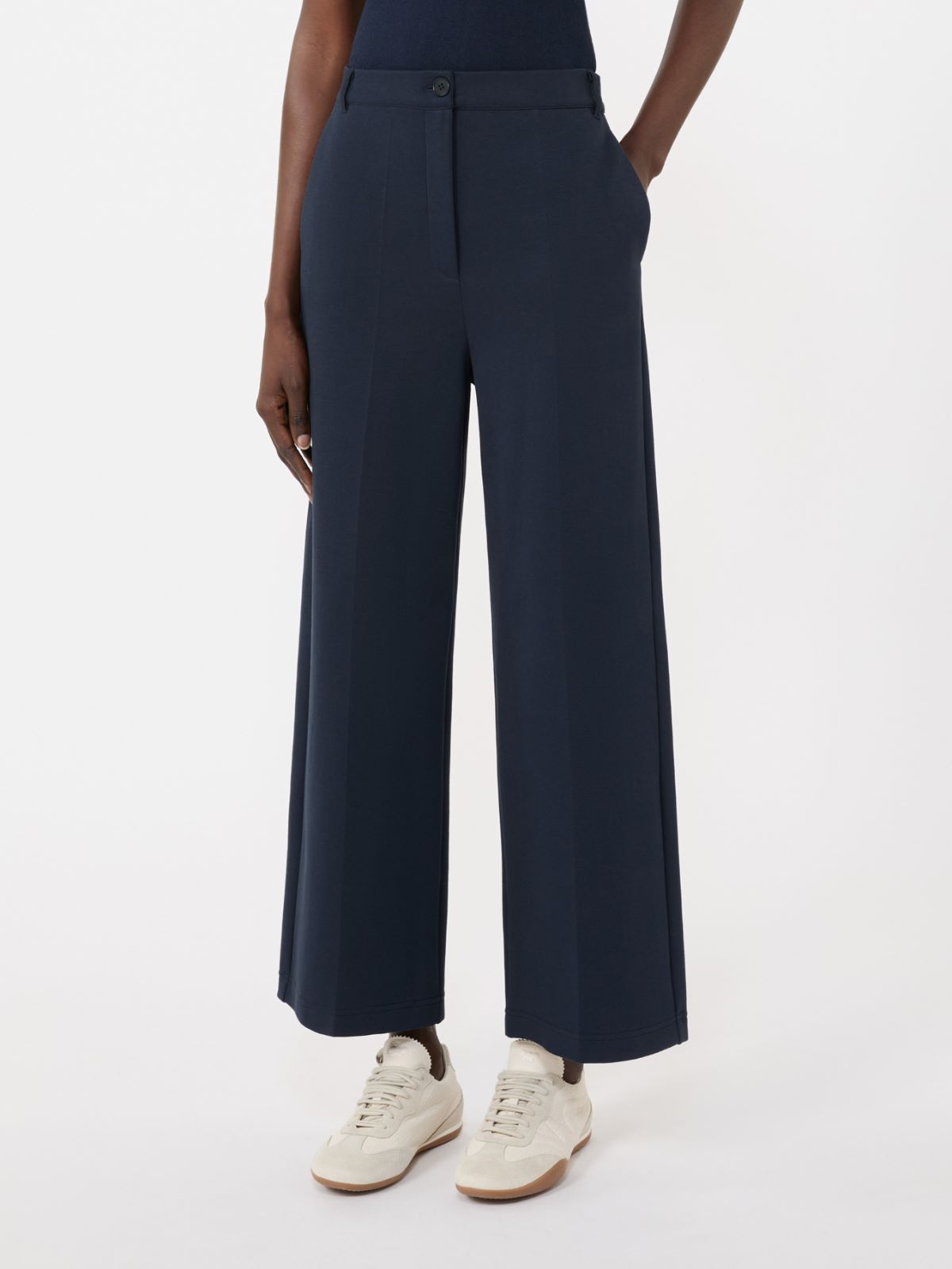 Double-faced jersey trousers - NAVY - Max Mara - 4
